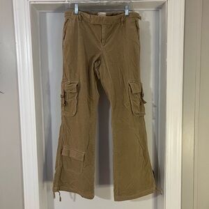 Old Navy Size 10 High Rise Straight Leg Tan Corduroy Cargo Pants NWOT